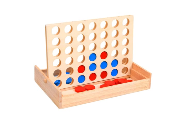 Spel 4-i-rad 24x15x4 cm massiv trä - Möbler - Spelrum - Spelbord - Brädspelsbord