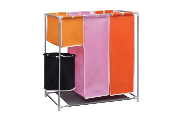 Tvättsorterare 3 sektioner med en tvättkorg - Flerfärgad - Möbler - Tillbehör & accessoarer - Badrumstillbehör