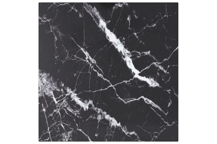 Bordsskiva svart 40x40 cm 6 mm härdat glas med marmortextur
