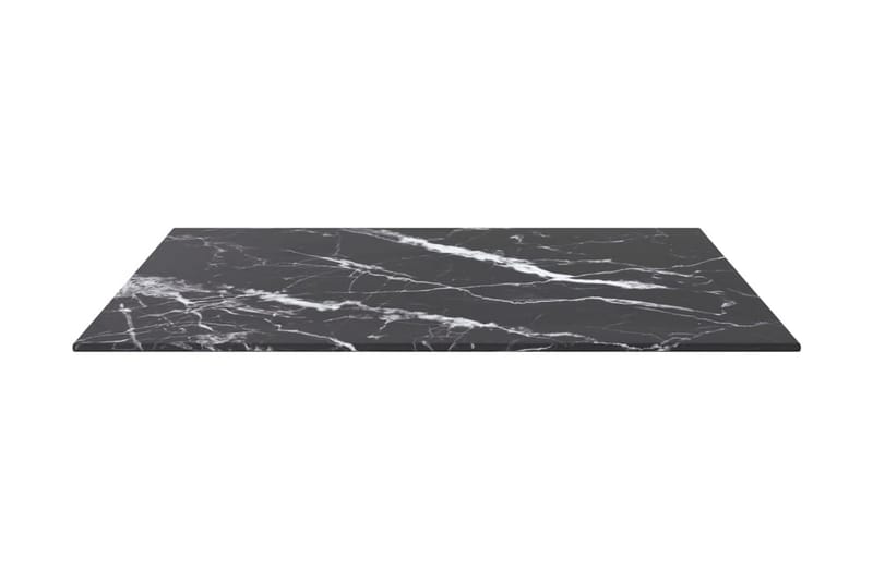 Bordsskiva svart 60x60 cm 6 mm härdat glas med marmortextur - Svart - Möbler - Tillbehör & accessoarer - Bordstillbehör - Bordsskiva