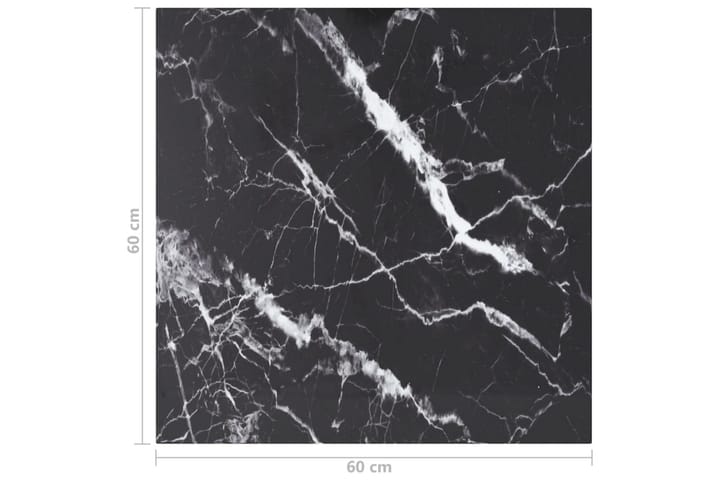 Bordsskiva svart 60x60 cm 6 mm härdat glas med marmortextur - Svart - Möbler - Tillbehör & accessoarer - Bordstillbehör - Bordsskiva