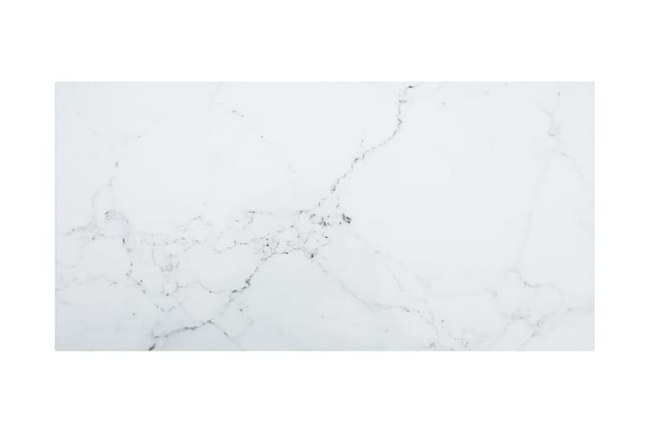 Bordsskiva vit 100x50 cm 6 mm härdat glas med marmortextur