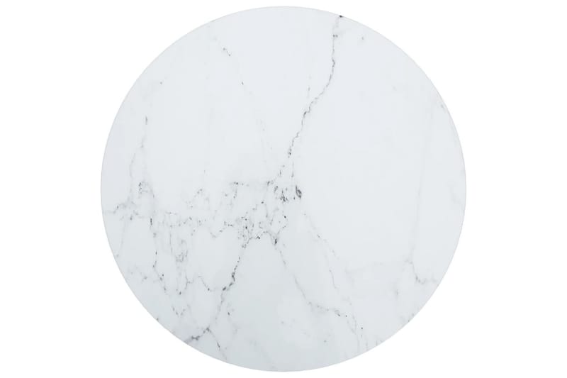 Bordsskiva vit Ã˜50x0,8 cm härdat glas med marmortextur
