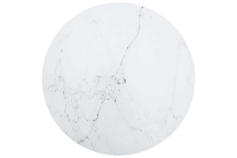 Bordsskiva vit Ã˜90x1 cm härdat glas med marmortextur