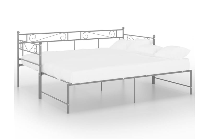 Utdragbar sängram bäddsoffa grå metall 90x200 cm - Grå - Möbler - Vardagsrum - Bäddsoffor - Hörnbäddsoffa