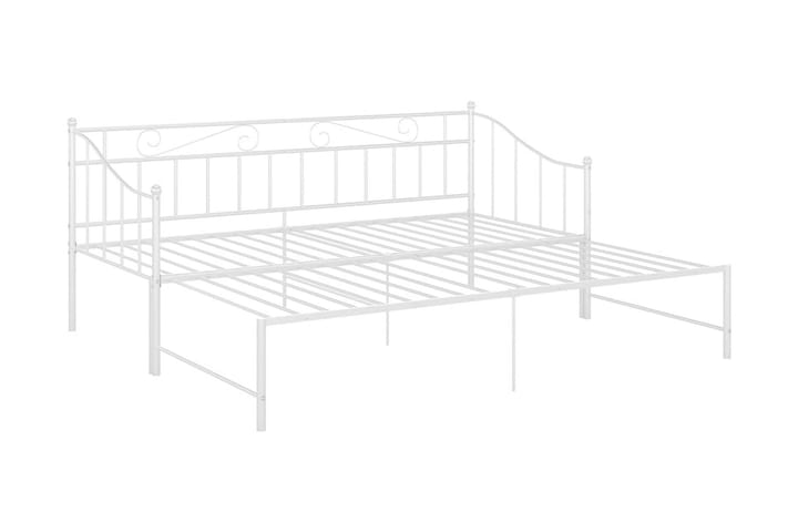 Utdragbar sängram bäddsoffa vit metall 90x200 cm - Vit - Möbler - Vardagsrum - Bäddsoffor - Hörnbäddsoffa