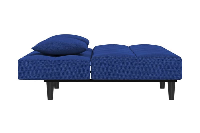 Bäddsoffa 2-sits med två kuddar blå tyg - Blå - Möbler - Vardagsrum - Bäddsoffor