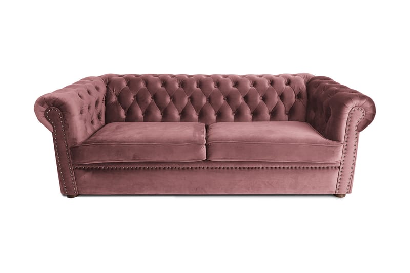 CHESTERFIELD DELUXE bäddsoffa 3-sits Rosa