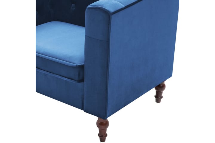 Fåtölj blå sammet - Blå - Möbler - Vardagsrum - Fåtöljer - Chesterfield fåtölj
