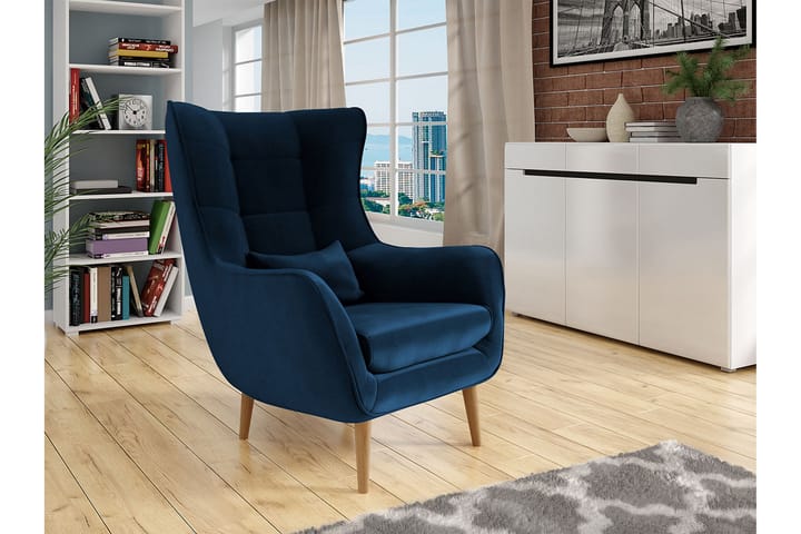 Fåtölj - Blå - Möbler - Vardagsrum - Fåtöljer