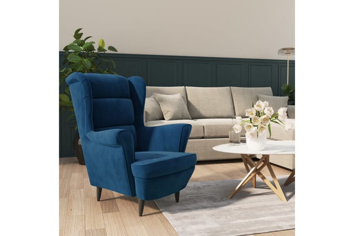 Fåtölj blå sammet - Möbler - Vardagsrum - Fåtöljer