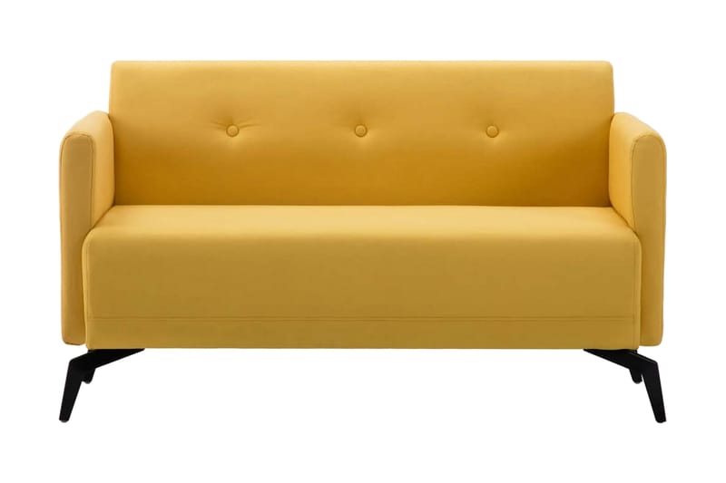 2-sitssoffa med tygklädsel 115x60x67 cm gul