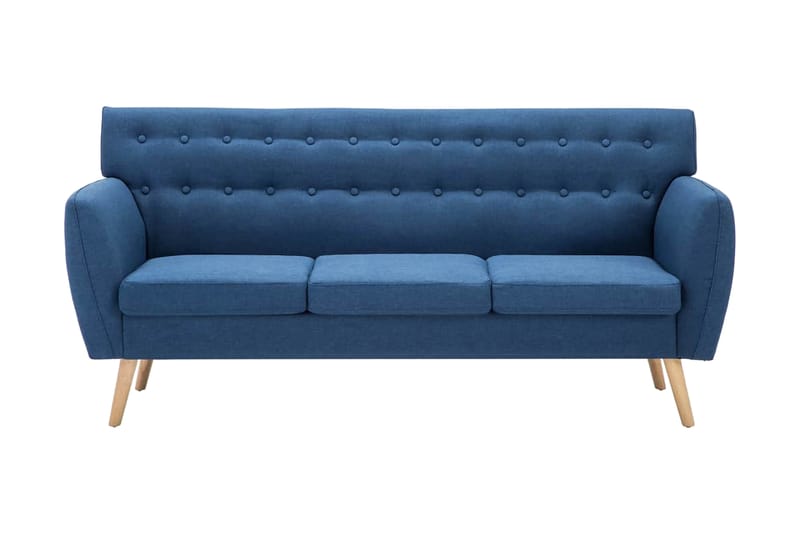 3-sitssoffa med tygklädsel 172x70x82 cm blå - Blå - Möbler - Vardagsrum - Soffor - 3-sits soffor
