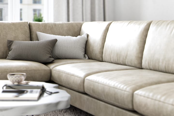 NASHVILLE LYX U-soffa med Schäslong Vänster Konstläder Beige - Möbler - Vardagsrum - Soffor - Divansoffa & schäslong