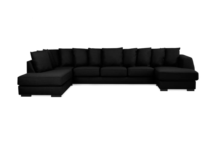 CLARKSVILLE U-soffa Large med Divan Höger Kuvertkuddar Svart