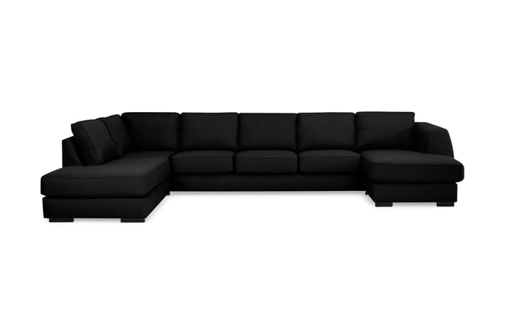 CLARKSVILLE U-soffa Large med Divan Höger Svart - Möbler - Vardagsrum - Soffor - Skinnsoffor