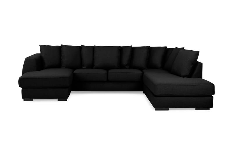 CLARKSVILLE U-soffa med Divan Vänster Kuvertkuddar Svart - Möbler - Vardagsrum - Soffor - 3-sits soffor