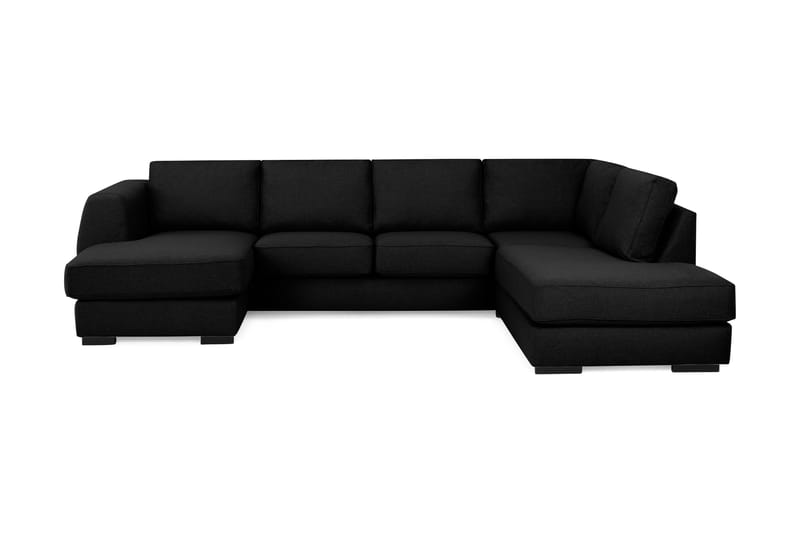 CLARKSVILLE U-soffa med Divan Vänster Svart - Möbler - Vardagsrum - Soffor - Hörnsoffor