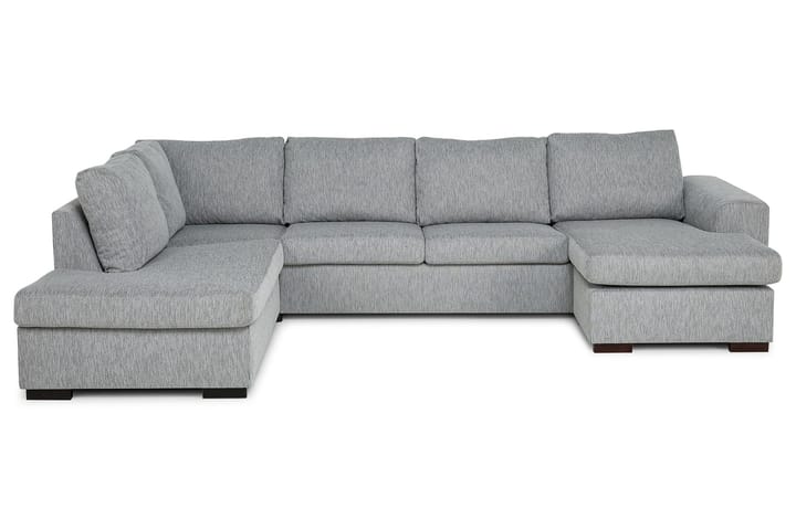 CONNECT U-soffa Large med Divan Höger Grovvävt tyg Brun