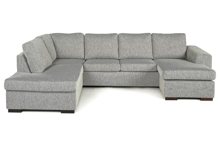 CONNECT U-soffa med Divan Höger Finvävt Tyg Ljusgrå - Skräddarsy färg och tyg - Möbler - Vardagsrum - Soffor - U-soffor