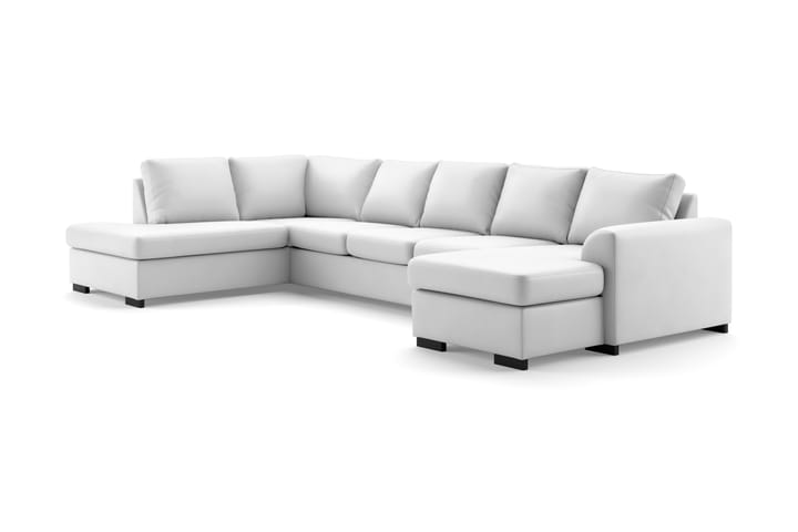 DAWSON U-soffa Large med Divan Höger Konstläder Vit - Möbler - Vardagsrum - Soffor - U-soffor