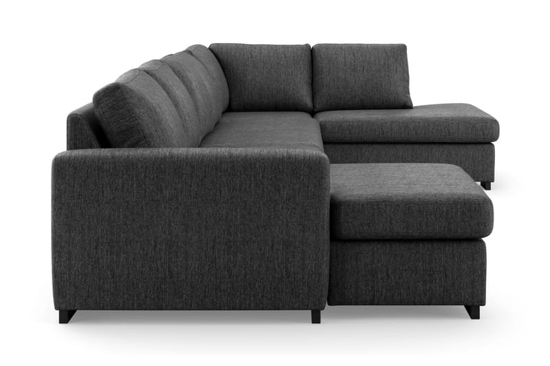 DAWSON U-soffa Large med Divan Vänster Svart - Möbler - Vardagsrum - Soffor - U-soffor