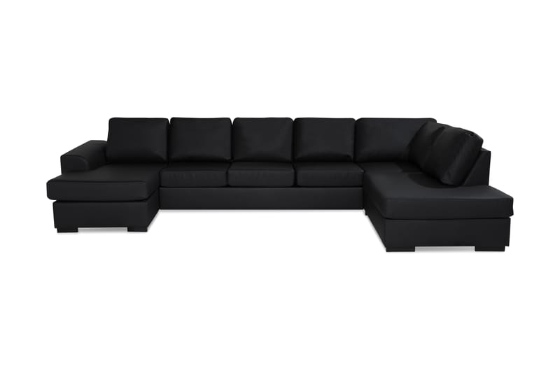 NASHVILLE U-soffa Large med Divan Vänster Konstläder Svart