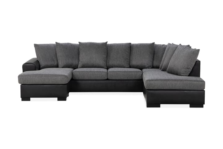 NASHVILLE U-soffa med Divan Vänster Svart/Grå - Möbler - Vardagsrum - Soffor - U-soffor