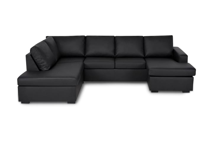 NEW YORK U-soffa Large Divan Höger Svart Konstläder - Möbler - Vardagsrum - Soffor - U-soffor
