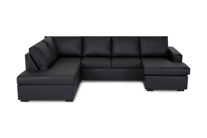 NEW YORK U-soffa Large Divan Höger Svart Konstläder - Möbler - Vardagsrum - Soffor - Skinnsoffor