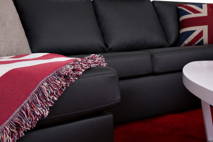 NEW YORK U-soffa Large Divan Vänster Svart Konstläder - Möbler - Vardagsrum - Soffor - U-soffor