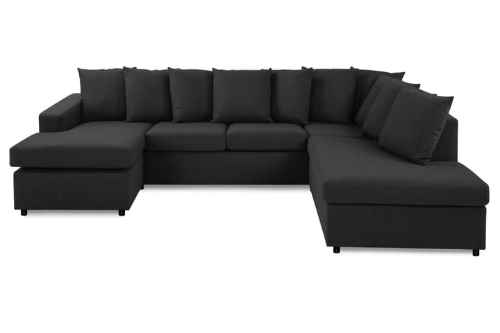 NEW YORK U-soffa Large Höger + Kuddar Antracit