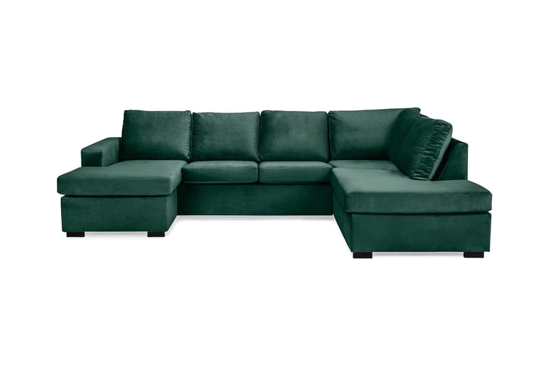 NEW YORK U-soffa Large Höger Sammet Grön