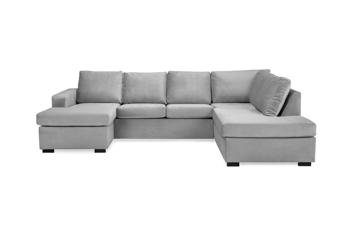 NEW YORK U-soffa Large Höger Sammet Ljusgrå - Möbler - Vardagsrum - Soffor - U-soffor