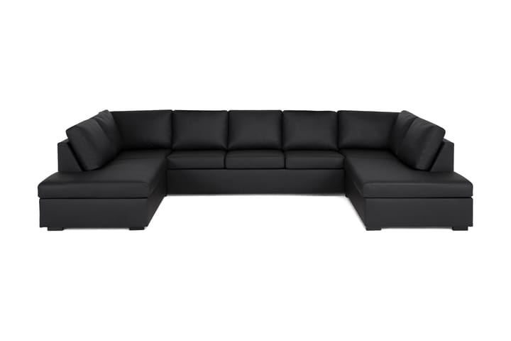 NEW YORK U-soffa med Schäslonger Svart Konstläder - Möbler - Vardagsrum - Soffbord & vardagsrumsbord - Avlastningsbord