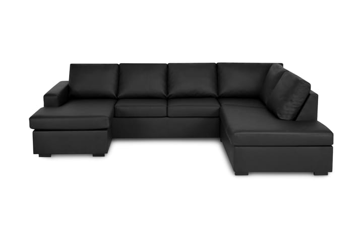 NEW YORK U-soffa Small Divan Vänster Svart Konstläder - Möbler - Vardagsrum - Soffor - Skinnsoffor