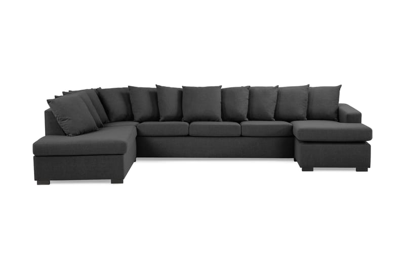 NEW YORK U-soffa XL Divan Höger + Kuddar Svart - Möbler - Vardagsrum - Bäddsoffor