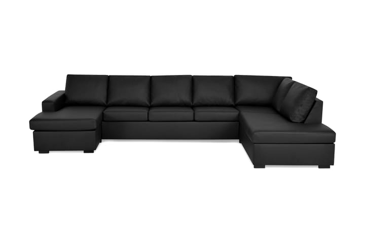 NEW YORK U-soffa XL Divan Vänster Svart Konstläder - Möbler - Vardagsrum - Soffor - U-soffor