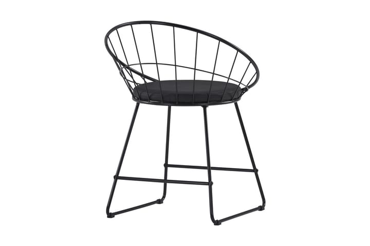 Matstolar med konstlädersits 4 st svart stål - Svart - Möbler - Vardagsrum - Stolar & sittmöbler - Industristolar