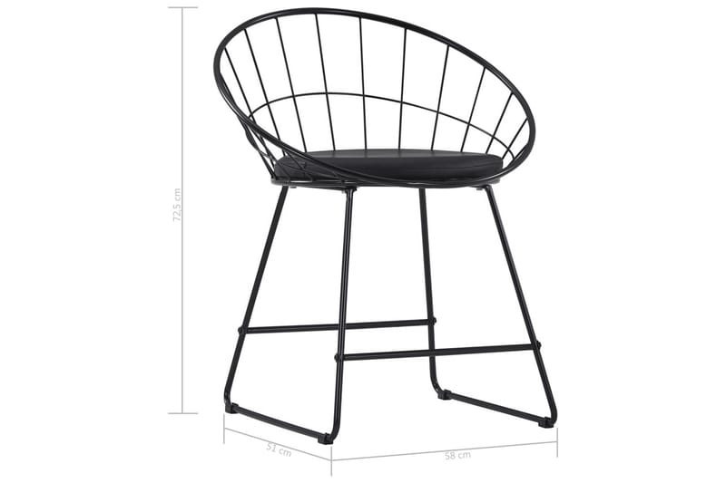 Matstolar med konstlädersits 4 st svart stål - Svart - Möbler - Vardagsrum - Stolar & sittmöbler - Industristolar