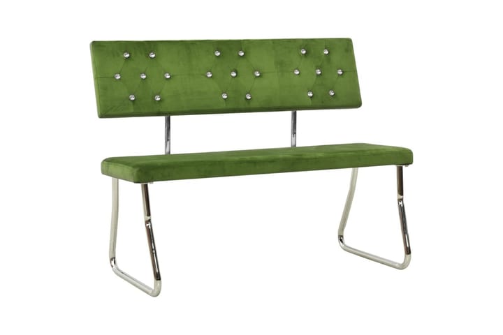 Bänk 110 cm ljusgrön sammet - Grön - Möbler - Vardagsrum - Stolar & sittmöbler - Sittbänk - Bänk med ryggstöd