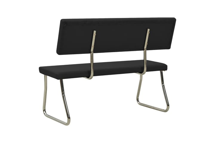 Bänk 110 cm svart konstläder - Svart - Möbler - Vardagsrum - Stolar & sittmöbler - Sittbänk - Bänk med ryggstöd