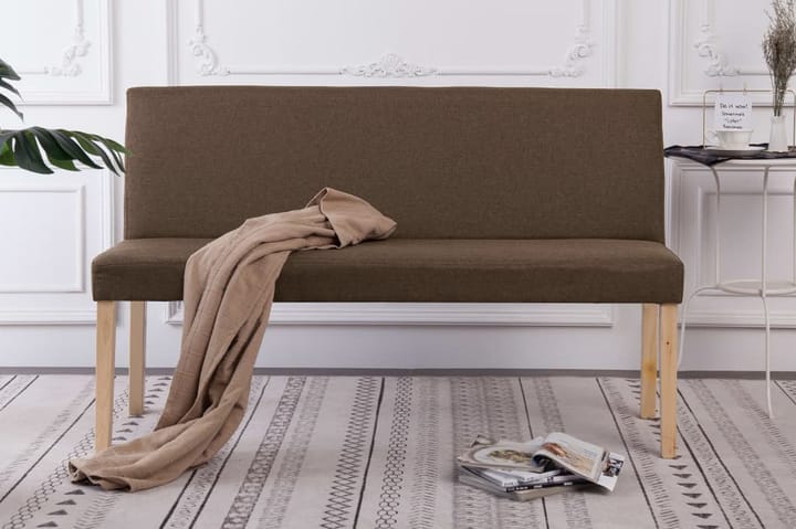 Bänk 139,5 cm polyester brun - Brun - Möbler - Vardagsrum - Stolar & sittmöbler - Sittbänk - Bänk med ryggstöd