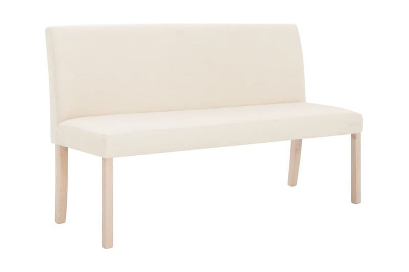 Bänk 139,5 cm polyester gräddvit - Vit - Möbler - Vardagsrum - Stolar & sittmöbler - Sittbänk - Bänk med ryggstöd