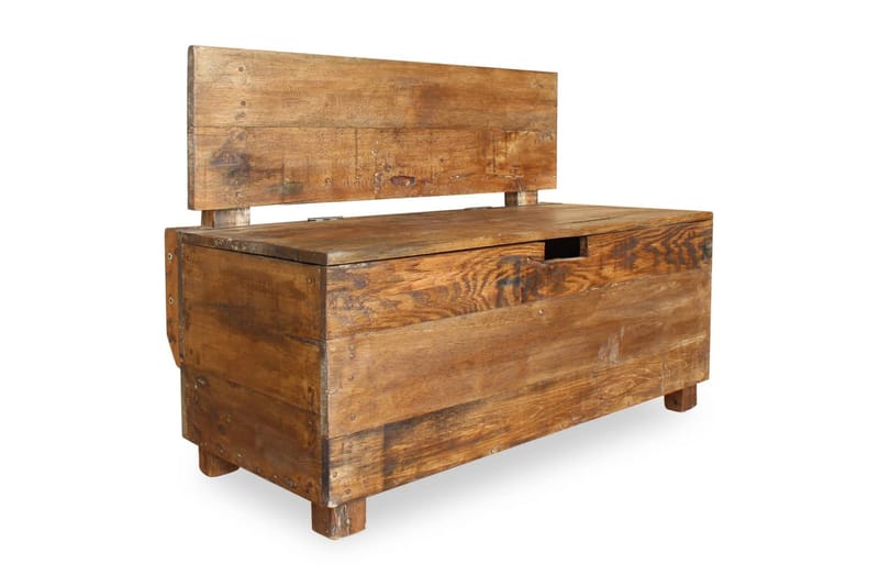 Bänk massivt återvunnet trä 86x40x60 cm - Brun - Möbler - Vardagsrum - Stolar & sittmöbler - Sittbänk - Bänk med ryggstöd