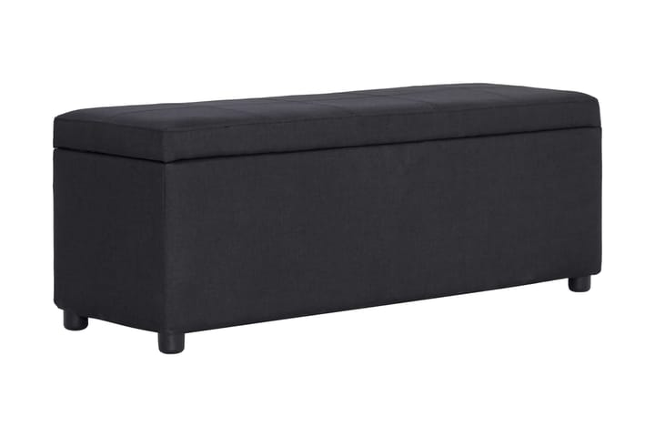 Bänk med förvaringsutrymme 116 cm svart polyester - Svart - Möbler - Vardagsrum - Stolar & sittmöbler - Sittbänk