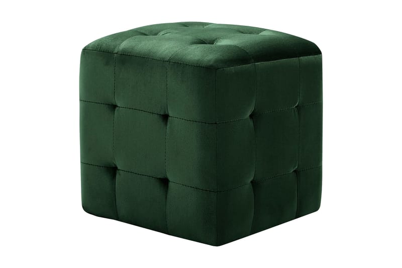 Sängbord 2 st grön 30x30x30 cm sammetstyg - Grön - Möbler - Vardagsrum - Stolar & sittmöbler - Sittpuff