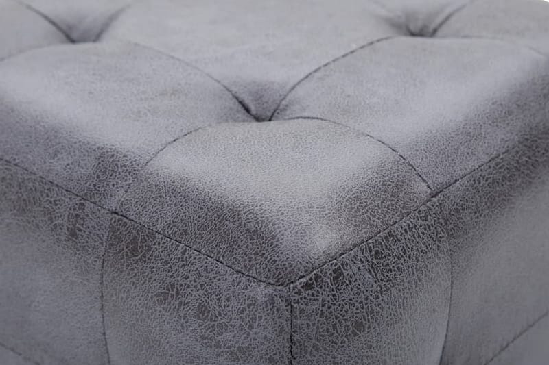 Sittpuff 2 st grå 30x30x30 cm konstmocka - Grå - Möbler - Vardagsrum - Stolar & sittmöbler - Sittpuff