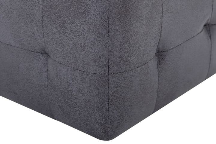 Sittpuff 2 st grå 30x30x30 cm konstmocka - Grå - Möbler - Vardagsrum - Stolar & sittmöbler - Sittpuff