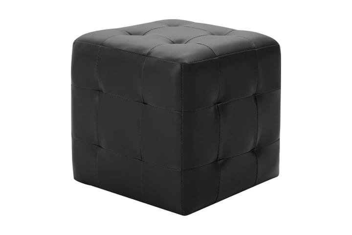 Sittpuff 2 st svart 30x30x30 cm konstläder - Svart - Möbler - Vardagsrum - Stolar & sittmöbler - Sittpuff